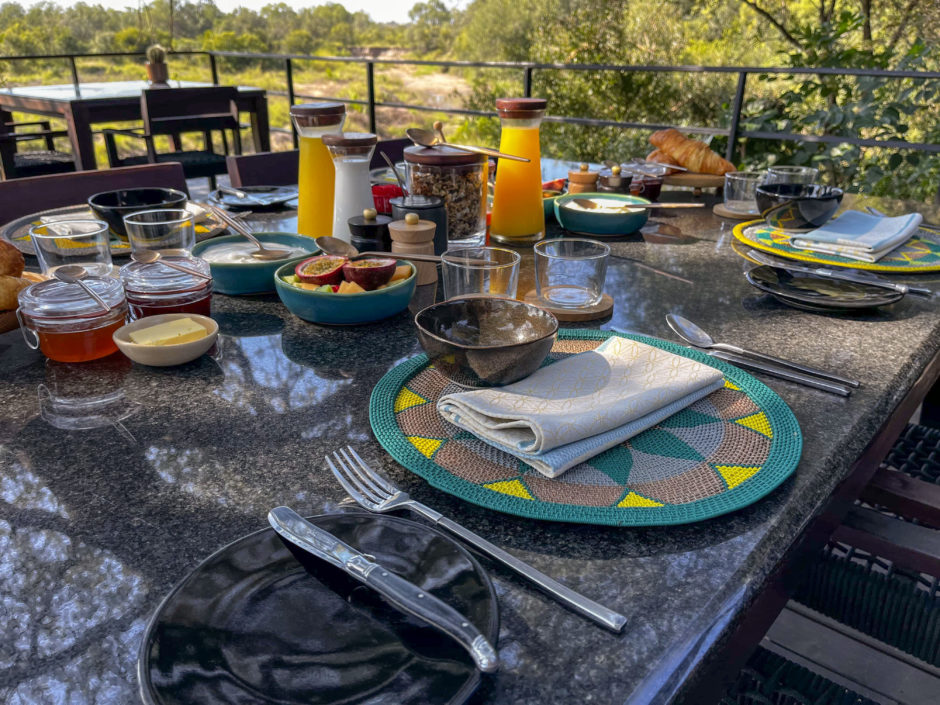 A light lunch at SIlvan Safari in the Sabi Sand Game Reserve